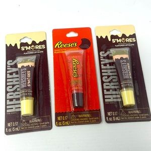 New Hersheys Smores Reese’s Lip Gloos Bundle of 3 Chocolate lovers